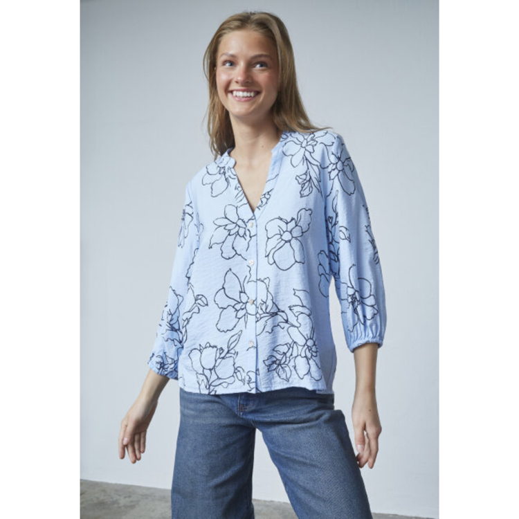 Viaba skjorte - L. blue/navy