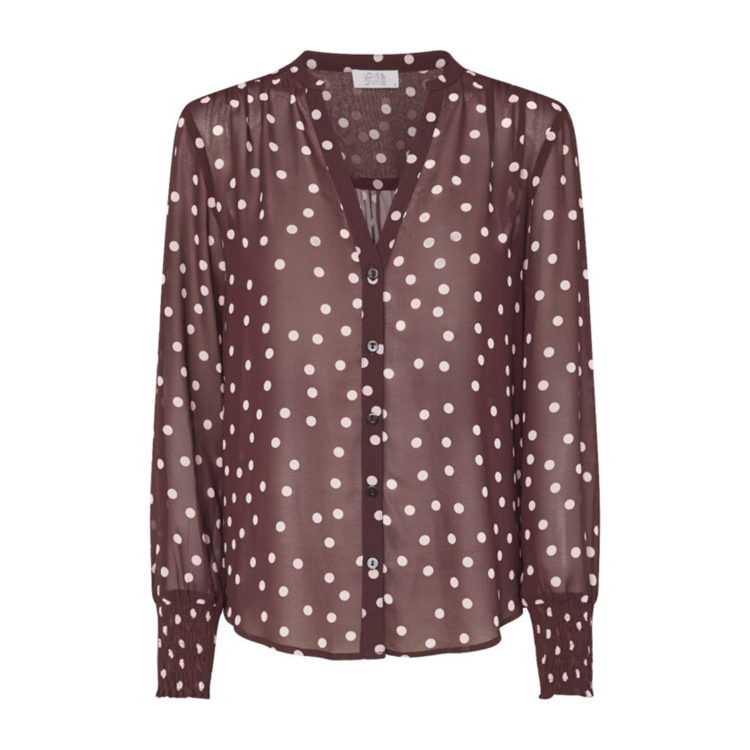 Love407-9 skjorte - Bordeaux/dot