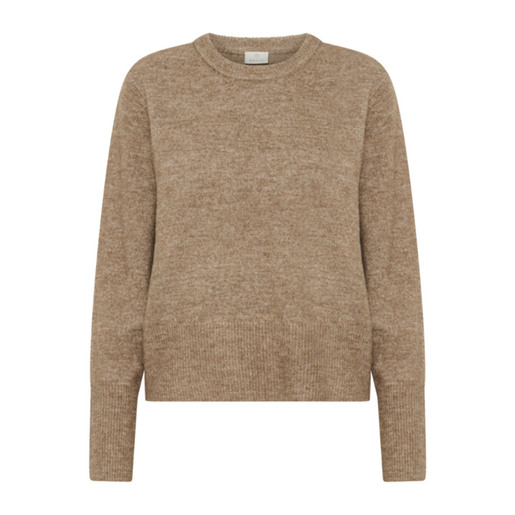 Kaniel strikbluse - Toasted coconut melange