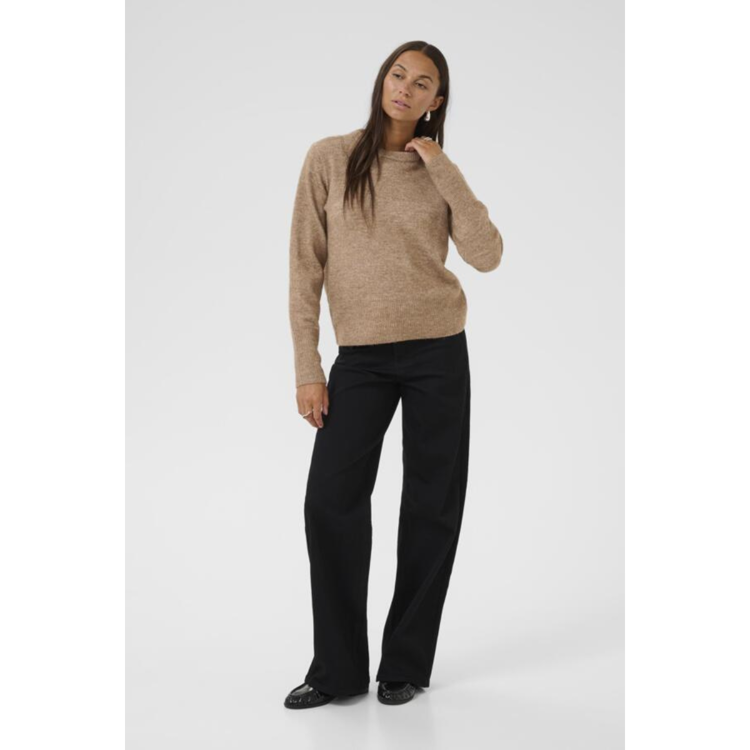 Kaniel strikbluse - Toasted coconut melange