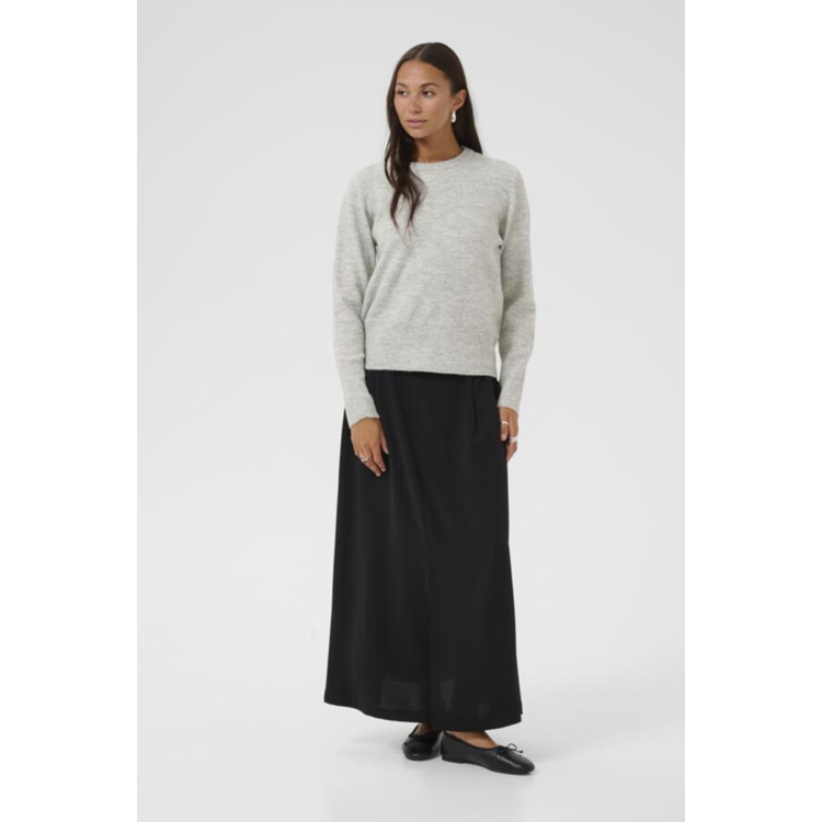Kaniel strikbluse - Light grey melange