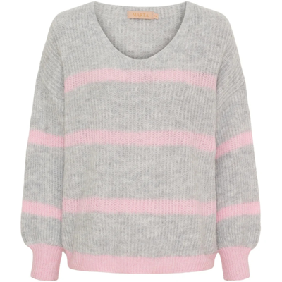 Mdccarene strik - Light grey/baby pink
