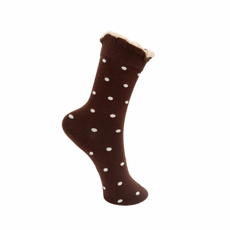 Bclumina strømpe - Coffee w. dots