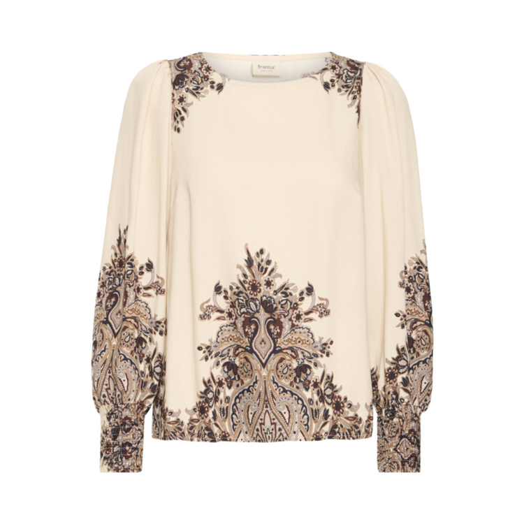 Fradara bluse - Pumicestone paisley