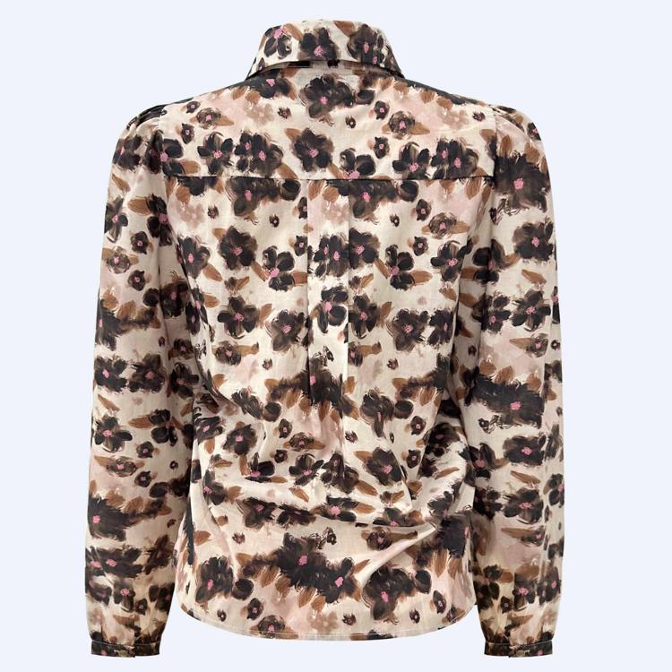 Flora bluse - Brown black flower