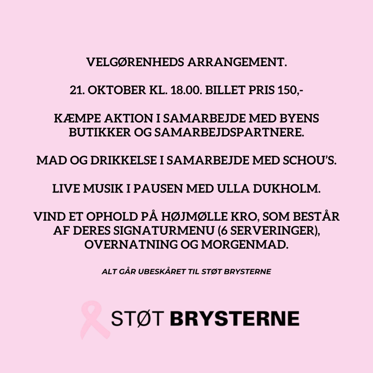 Støt Brysterne arrangement - 21. oktober 2025