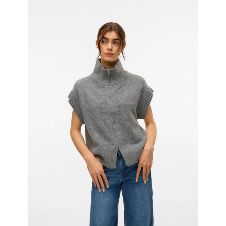 Vmbang strik vest - Medium grey melange