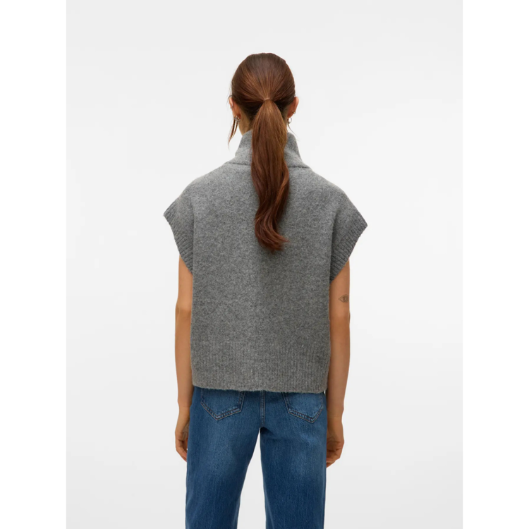 Vmbang strik vest - Medium grey melange