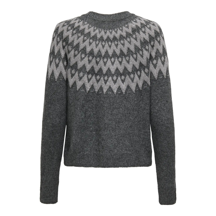 Onlfry strikbluse - Dark gey melange/silver glitte