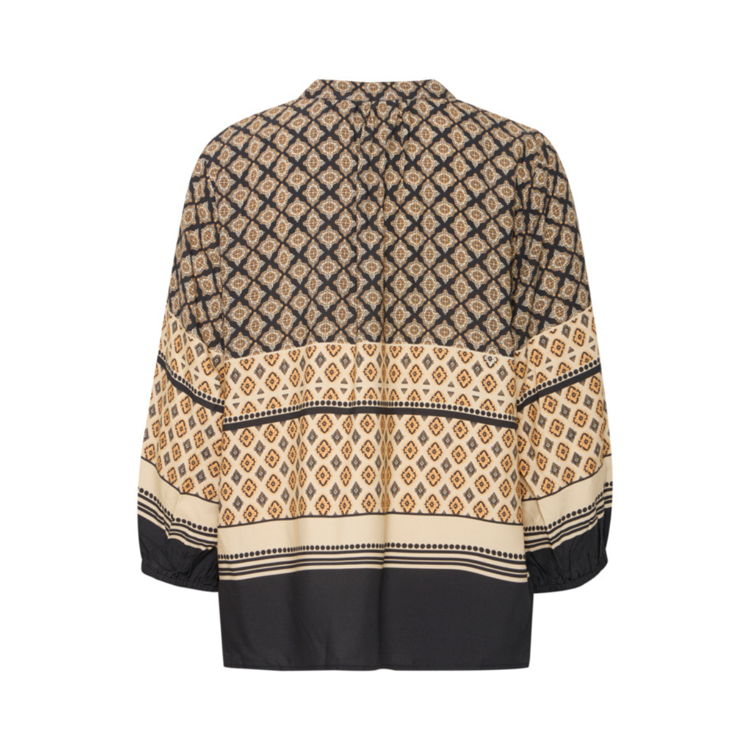 Pzolivia bluse - Black boho border print