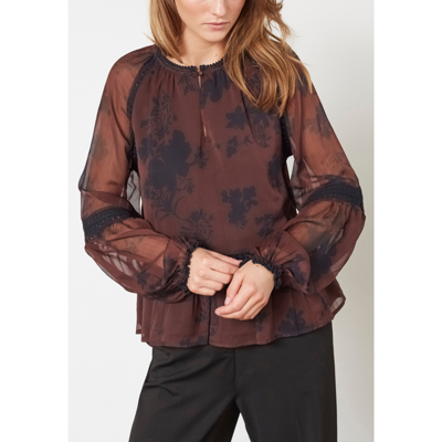 Love1407 bluse - Bordeaux/flower