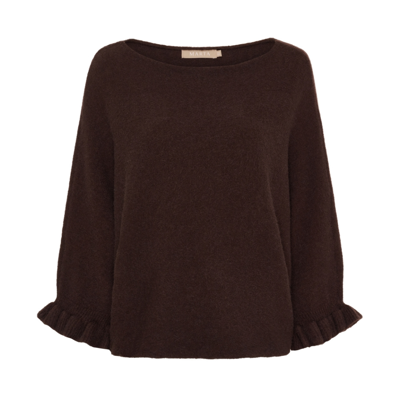 Mdcelderflower strikbluse - Chocolate